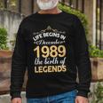 December 1989 Birthday Life Begins In December 1989 V2 Long Sleeve T-Shirt Gifts for Old Men