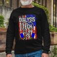 Dialysis Tech 4Th Of July American Flag Stethoscope Sparkler Long Sleeve T-Shirt Gifts for Old Men