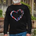 Dog Mom Dad Puppy Love Dogs Paw Heart Tie Dye 4Th Of July Long Sleeve T-Shirt Gifts for Old Men