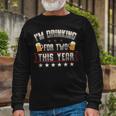 Drinking For Two 4Th Of July Pregnancy Announcement Long Sleeve T-Shirt Gifts for Old Men