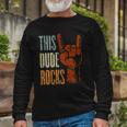 This Dude Rocks Rock N Roll Heavy Metal Devil Horns Long Sleeve T-Shirt T-Shirt Gifts for Old Men