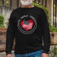 Faith Freedom American Patriotism Christian Faith Long Sleeve T-Shirt T-Shirt Gifts for Old Men