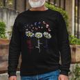 Faith Hope Love 4Th July Daisy Flowers Butterflies Us Flag Long Sleeve T-Shirt T-Shirt Gifts for Old Men