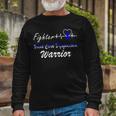 Fighter Vocal Cord Dysfunction Warrior Heartbeat Blue Ribbon Vcd Vocal Cord Dysfunction Awareness Unisex Long Sleeve Gifts for Old Men