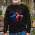Flamingos Usa Flag 4Th Of July Independence Day Patriotic Long Sleeve T-Shirt Gifts for Old Men
