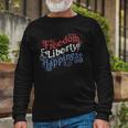 Freedom Liberty Happiness Red White And Blue Long Sleeve T-Shirt T-Shirt Gifts for Old Men