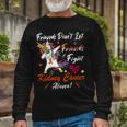 Friends Dont Let Friends Fight Kidney Cancer Alone Unicorn Orange Ribbon Kidney Cancer Kidney Cancer Awareness Unisex Long Sleeve Gifts for Old Men