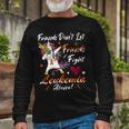 Friends Dont Let Friends Fight Leukemia Alone Unicorn Orange Ribbon Leukemia Leukemia Awareness Unisex Long Sleeve Gifts for Old Men