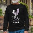 Funny Cute Pastel Purple Bunny Im All Ears Rabbit Happy Easter Day Gift For Girls Women Mom Mommy Family Birthday Holiday Christmas Unisex Long Sleeve Gifts for Old Men