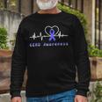 Gerd Awareness Heartbeat Periwinkle Blue Ribbon Gastroesophageal Reflux Disease Gerd Awareness Unisex Long Sleeve Gifts for Old Men