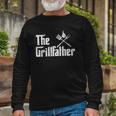 The Grillfather Dad Bbq Long Sleeve T-Shirt T-Shirt Gifts for Old Men