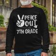 Happy Last Day Of School Retro Peace Out 7Th Grade Long Sleeve T-Shirt T-Shirt Gifts for Old Men