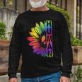 Human Sunflower Lgbt Tie Dye Flag Gay Pride Proud Lgbtq Long Sleeve T-Shirt Gifts for Old Men