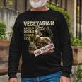Hunting Vegetarian Old Indian Word Long Sleeve T-Shirt Gifts for Old Men
