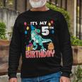 Its My 5Th Birthday Dino T-Rex 5 Years Old Bday Long Sleeve T-Shirt Gifts for Old Men