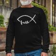 Jesus Fish Ichthy Emblem Christian Faith Symbol Ichthus Long Sleeve T-Shirt T-Shirt Gifts for Old Men
