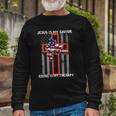 Jesus Is My Savior Riding Is My Therapy Us Flag Long Sleeve T-Shirt T-Shirt Gifts for Old Men