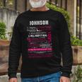 Johnson Name Johnson V2 Long Sleeve T-Shirt Gifts for Old Men