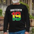 Juneteenth 19 Jersey Black American Freedom Juneteenth Long Sleeve T-Shirt Gifts for Old Men