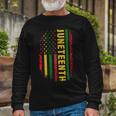 Juneteenth Us Flag Black King Melanin Dad Men Fathers Day Unisex Long Sleeve Gifts for Old Men