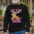 Just A Girl Who Loves Tigers Cute Kawaii Tiger Animal Long Sleeve T-Shirt T-Shirt Gifts for Old Men