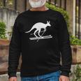 Kangaroo Skiing Fun Winter Sports Australia Travel Long Sleeve T-Shirt T-Shirt Gifts for Old Men