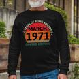 March 1971 50 Years Old Retro Vintage 50Th Birthday V2 Unisex Long Sleeve Gifts for Old Men