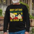 Mens Vintage Best Cat Dad Ever Bump Fit 240 Shirt Unisex Long Sleeve Gifts for Old Men