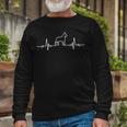 Minimalist Heartbeat Cropped Great Dane Unisex Long Sleeve Gifts for Old Men