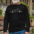 Minimalist Heartbeat Flat Coated Retriever Unisex Long Sleeve Gifts for Old Men