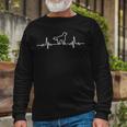 Minimalist Heartbeat French Setter Unisex Long Sleeve Gifts for Old Men