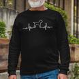 Minimalist Heartbeat German Wirehaired Pointer Unisex Long Sleeve Gifts for Old Men