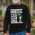 Nigeria Is In My Dna Nigerian Flag Africa Map Raised Fist Long Sleeve T-Shirt T-Shirt Gifts for Old Men