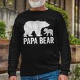 Papa Bear Fathers Day Grandad Fun 1 Cub Kid Grandpa Long Sleeve T-Shirt Gifts for Old Men