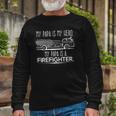 My Papa Is My Hero Firefighter For Grandchild Long Sleeve T-Shirt T-Shirt Gifts for Old Men