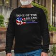 Patriotic Guitar Tone Of The Brave Long Sleeve T-Shirt Gifts for Old Men