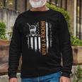 Patriotic Ice Hockey Dad American Flag Vintage Hockey Long Sleeve T-Shirt T-Shirt Gifts for Old Men