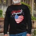 Patriotic And Pregnant 4Th Of July Pregnancy Announcement Long Sleeve T-Shirt Gifts for Old Men