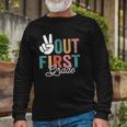 Peace Out First Grade Last Day Of School 2022 Graduation Long Sleeve T-Shirt T-Shirt Gifts for Old Men
