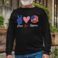 Peace Love America 4Th Of July Sunflower Long Sleeve T-Shirt Gifts for Old Men