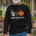 Peace Love Fall Peace Love Pumpkin Long Sleeve T-Shirt Gifts for Old Men