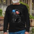 Pug 4Th Of July Dog Mom Dog Dad Usa Flag Black Pug Long Sleeve T-Shirt Gifts for Old Men