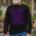 Purple And White Polka Dots Long Sleeve T-Shirt Gifts for Old Men