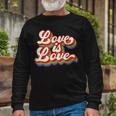 Rainbow Vintage Love Is Love Lgbt Gay Lesbian Pride Long Sleeve T-Shirt T-Shirt Gifts for Old Men