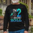 This Is How I Roll 2 Years Old Monster Truck 2Nd Birthday Long Sleeve T-Shirt Gifts for Old Men