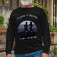 Running Is Cheaper Than Therapy Unisex Long Sleeve Gifts for Old Men