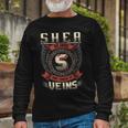 Shea Blood Run Through My Veins Name V4 Long Sleeve T-Shirt Gifts for Old Men