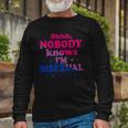Shhh Nobody Knows Im Bisexual Lgbt Pride Long Sleeve T-Shirt T-Shirt Gifts for Old Men