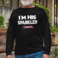 Im His Sparkler Fireworks Couple Matching 4Th Of July Long Sleeve T-Shirt T-Shirt Gifts for Old Men