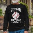Stepdad Of The Birthday Boy Baseball Lover Vintage Retro Long Sleeve T-Shirt Gifts for Old Men